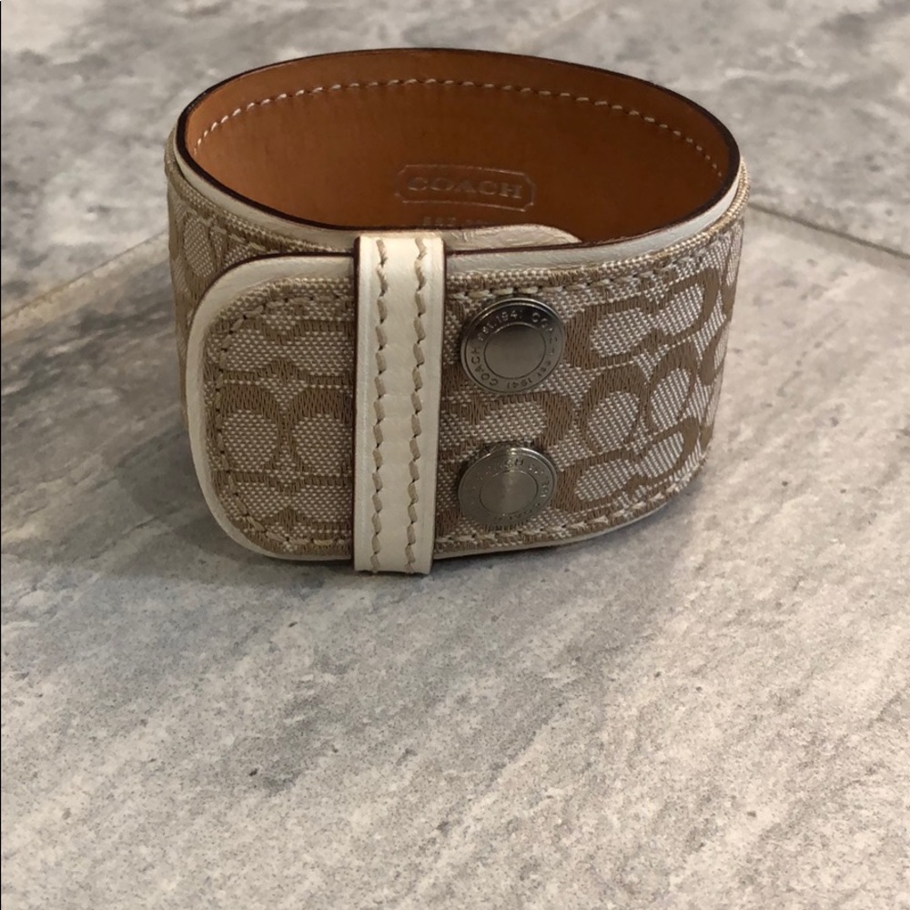 Coach Jacquard/Leather Bracelet Signature C